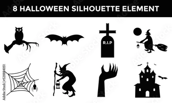 Fototapeta halloween silhouette element design collection