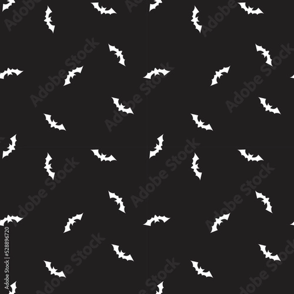 Fototapeta Seamless pattern with bats on black background.