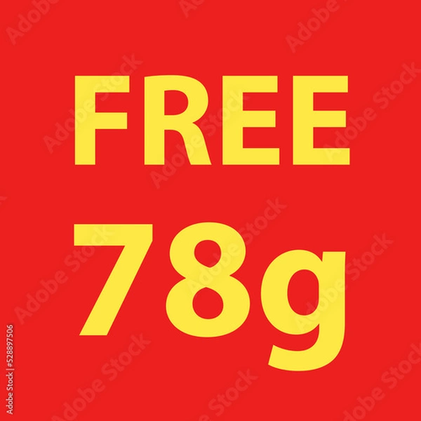 Obraz Buy and get Free 50 or 100 grams. Promo Tag. Offer Pricing.