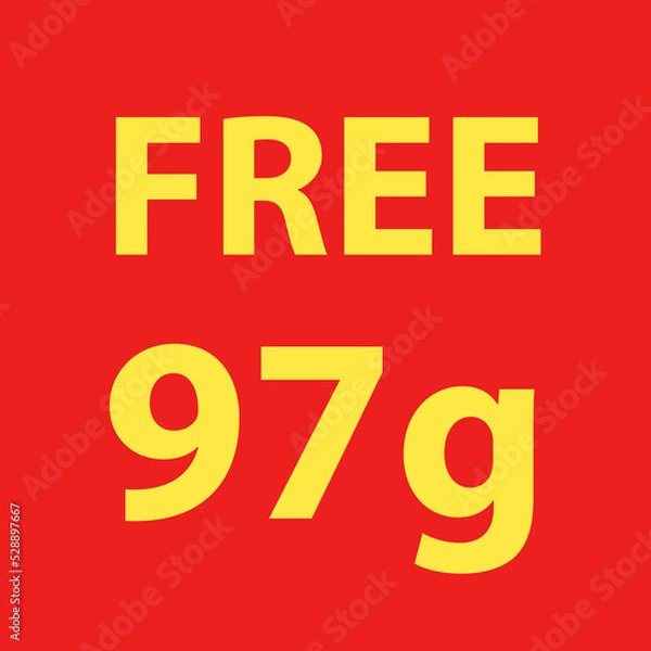 Obraz Buy and get Free 50 or 100 grams. Promo Tag. Offer Pricing.