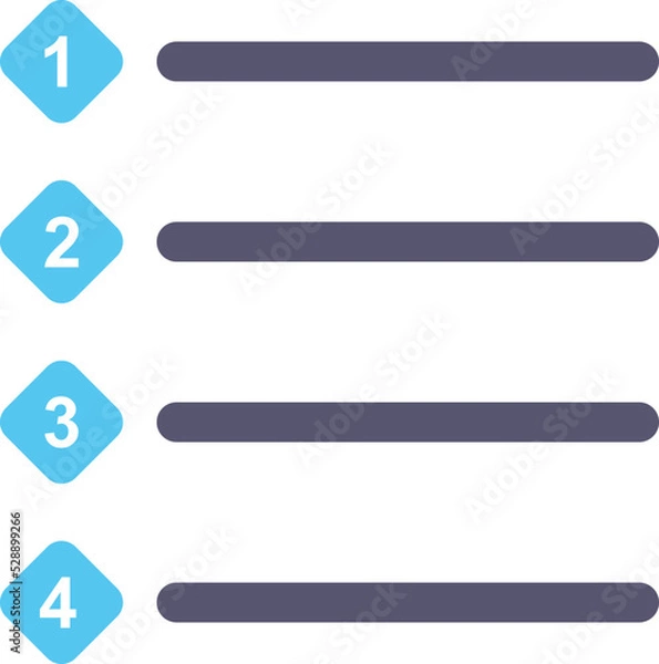 Fototapeta Unique Numbered list Vector Icon