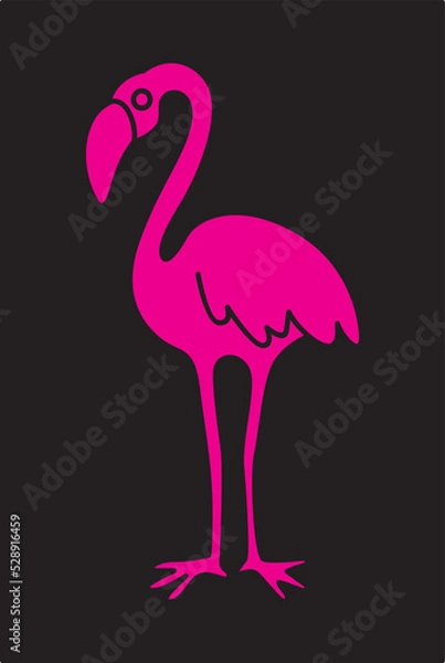 Obraz  Pink flamingo - vector illustration