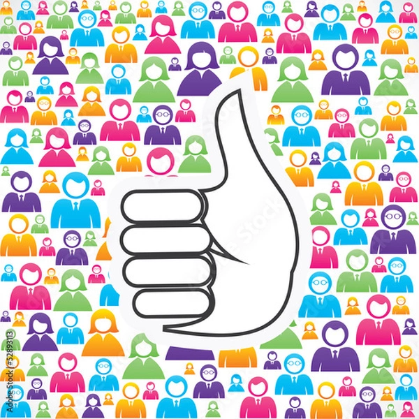 Fototapeta like symbol with in group of people stock vector