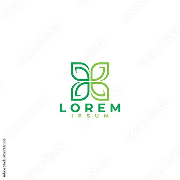 Obraz green bloom logo vector design illustration
