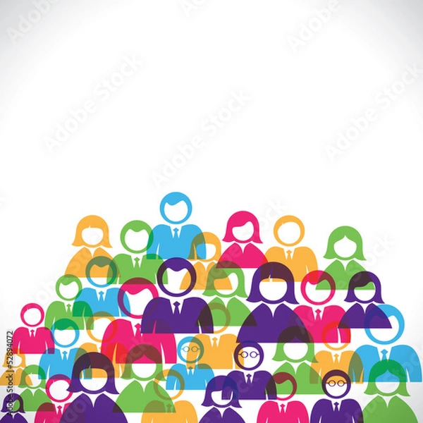 Fototapeta vector background consists of colorful icons of modern humans