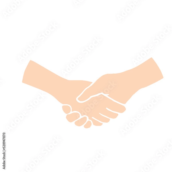 Fototapeta 握手　手と手　カラーイラスト