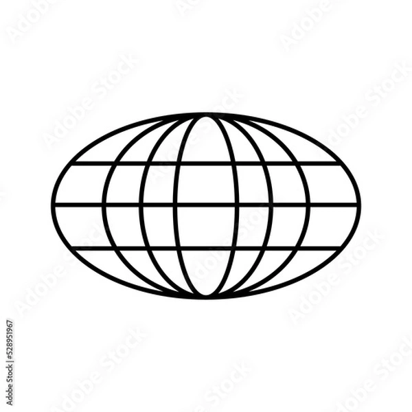 Obraz flat icon oval globe design vector illustration.