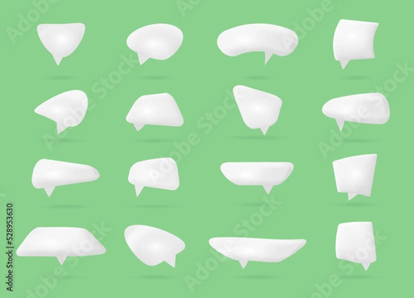 Fototapeta Set of white dialog communication windows. Messages, sms, correspondence. EPS 10.