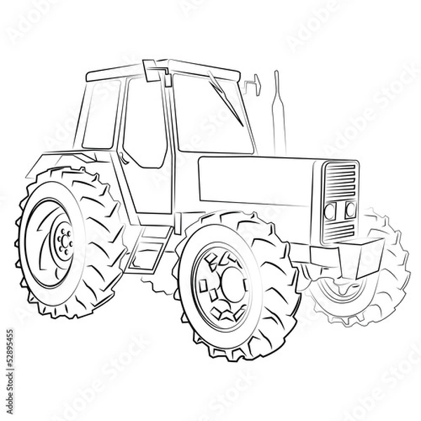 Obraz Tractor isolated on white