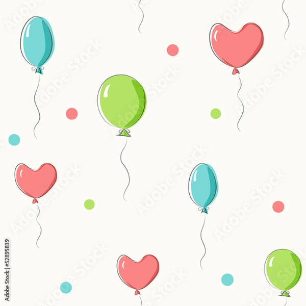 Fototapeta Party Balloons Seamless Pattern