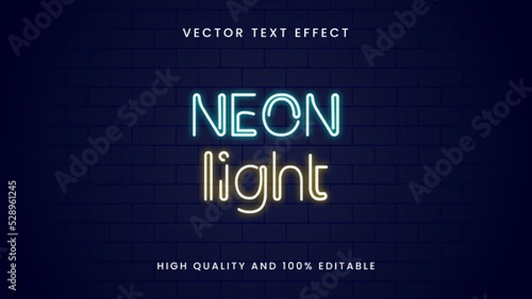 Fototapeta neon light text effect