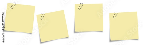 Fototapeta set of papers note paper blank sign tag label. old blank paper with clip	
