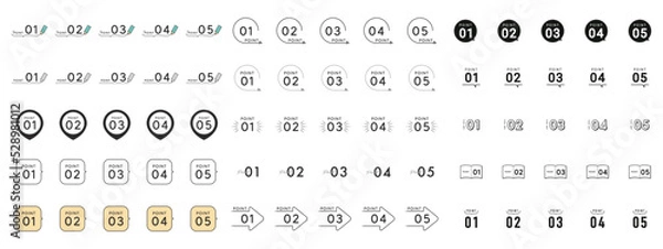 Fototapeta 数字　ポイント　あしらい　シンプル