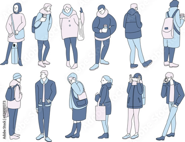 Obraz 街の人々（冬）