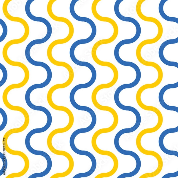 Obraz Wave pattern for ceramic tile decoration in Spanish talavera style, traditional portuguese azulejo decor, vector illustration