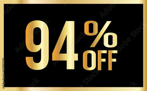 Obraz 94% discount. Golden numbers with black background. Banner for shopping, print, web, sale illustration