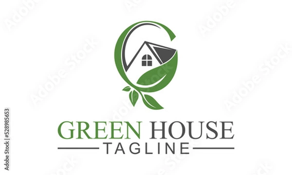 Obraz green house logo vector illustration template design