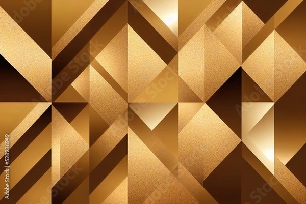 Obraz Geometric flat gold pattern. Modern, minimal luxury background. Rich decorative grid. Graphic lines with golden elements. Simple illustration. Backdrop for brochure or card. Jewellery wallpaper.