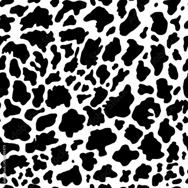 Fototapeta Animal background. Cow Hide, Holstein cattle texture. Mammals Fur. Print skin. Predator Camouflage. Printable Vector illustration.