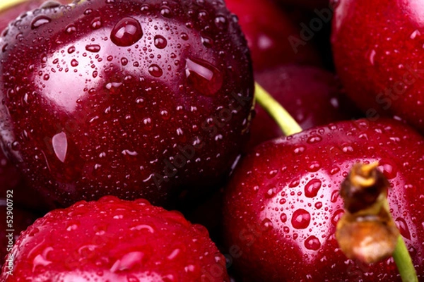 Fototapeta Sweet cherry macro background