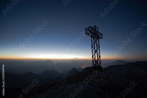 Fototapeta sunset from the peak of marmolada
