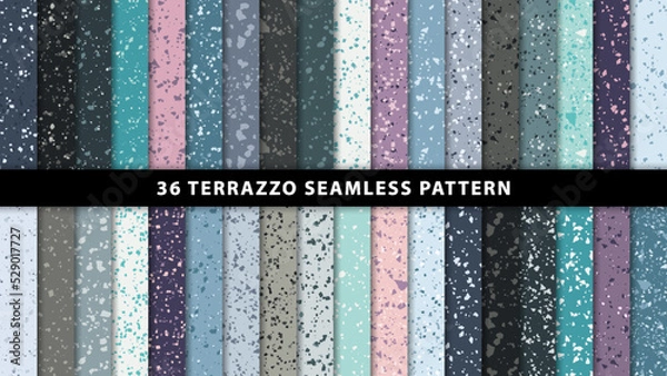Obraz Set of terrazzo marble floor seamless patterns