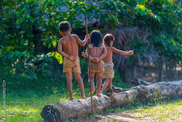 Obraz Indigenous children in the Amazon rainforest