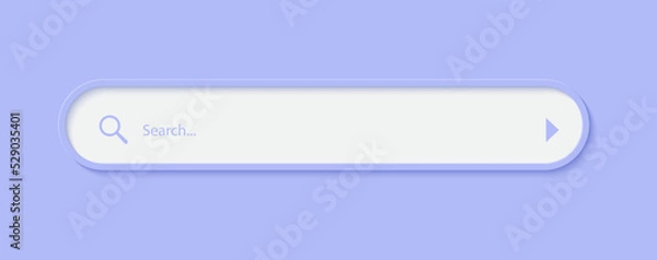 Obraz Search bar design element. Search Bar for UI. Blue background. Vector illustration
