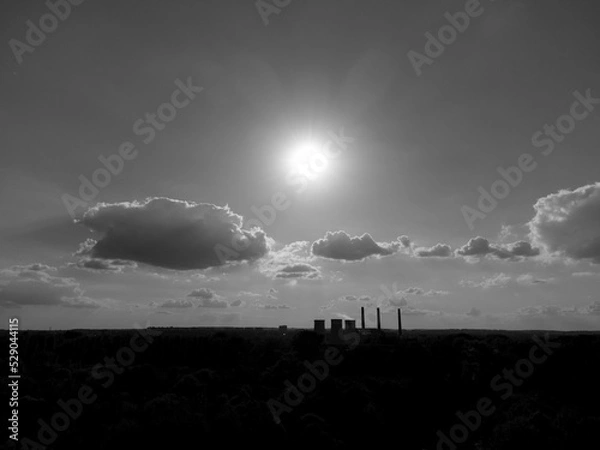 Obraz Sunset behind the factory