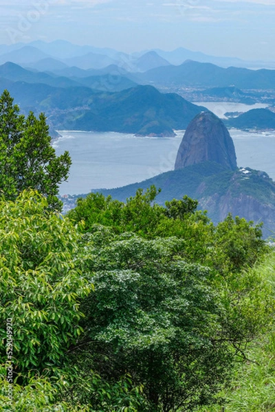 Obraz Rio de Janeiro, Brazil. Suggar Loaf and Botafogo beach viewed from Corcovado
