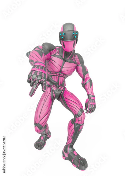 Obraz super hero is doing a street hiphop move in an exosuit