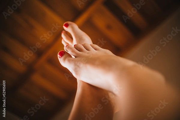 Obraz Pies con uñas rojas