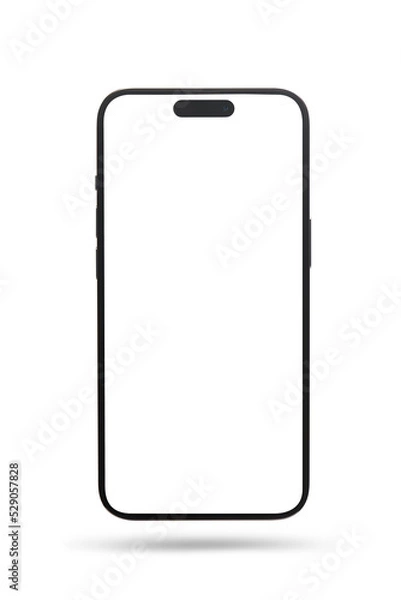 Fototapeta Modern smartphone screen mockup. Mobile UI application template. Cellphone frame with blank display isolated templates.