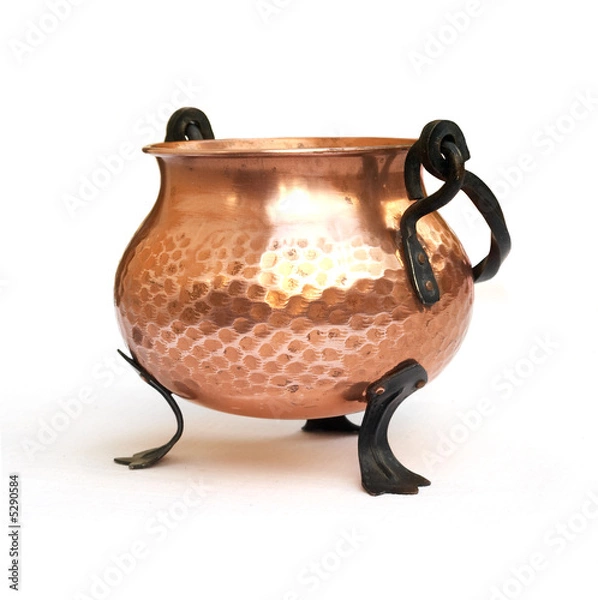 Obraz Brass pot isolated with white background 3