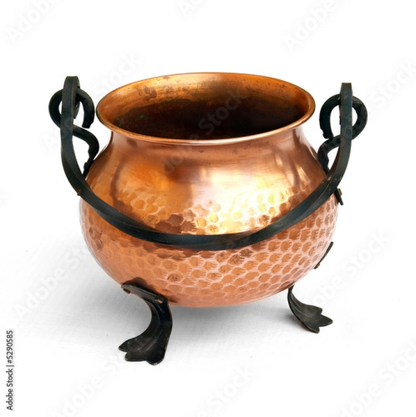 Obraz Brass pot isolated with white background 2