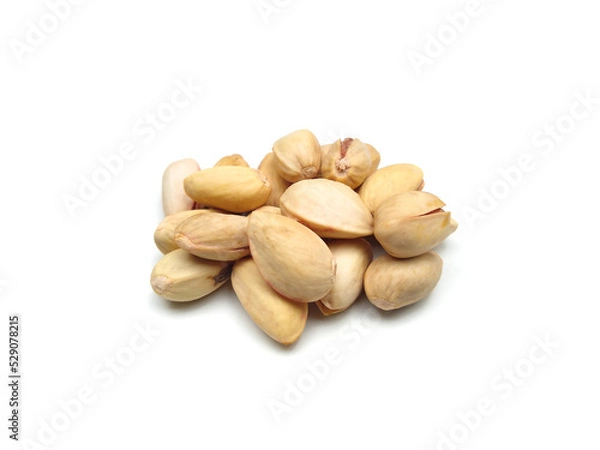 Fototapeta Pistachio nuts isolated on white background, selective focus