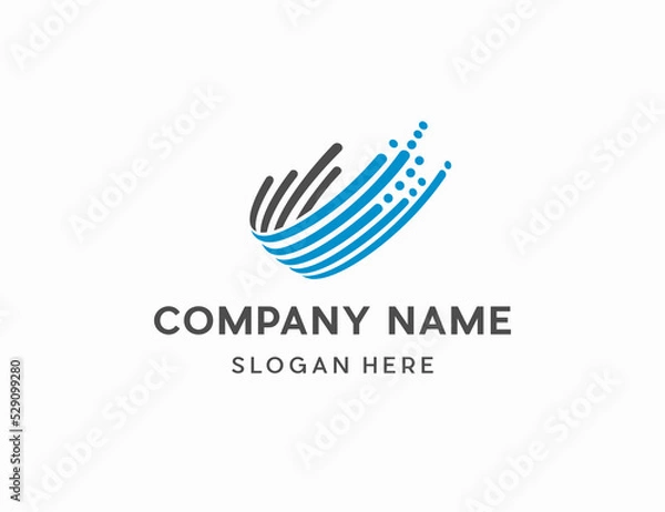 Fototapeta abstract data line logo design template