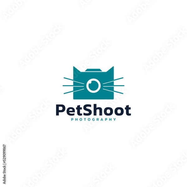 Obraz Simple abstract logo design of camera and cat.