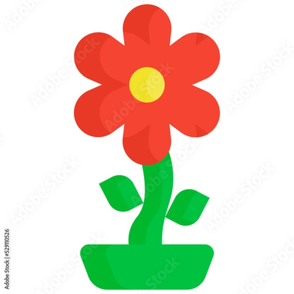 Fototapeta Easter flat color icon vector