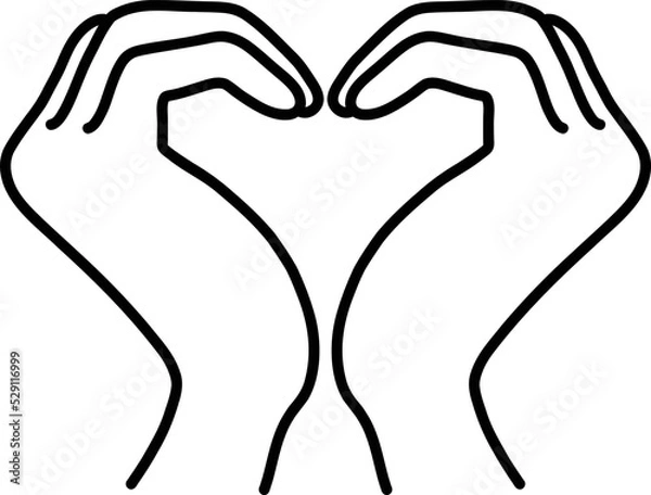 Obraz 両手でハート　手首　イラスト