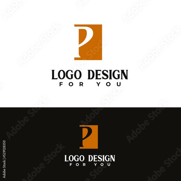Fototapeta P letter logo design minimal and modern logotype vector template