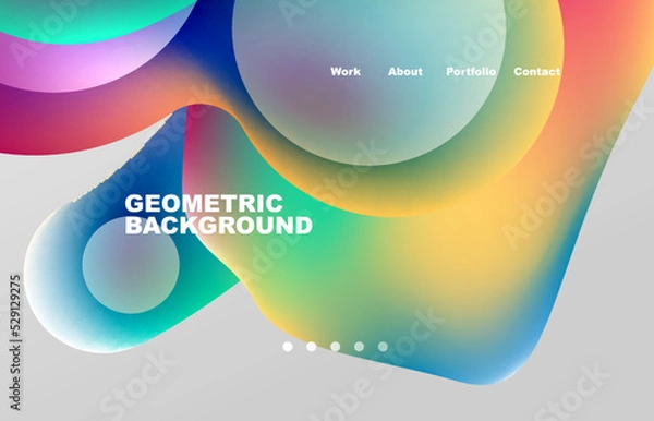 Fototapeta Abstract liquid background for your landing page design. Web page for website or mobile app wallpaper