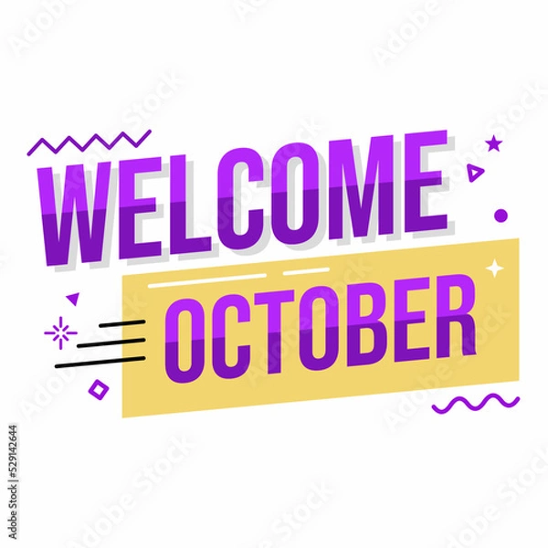 Fototapeta Welcome October banner design idea 
