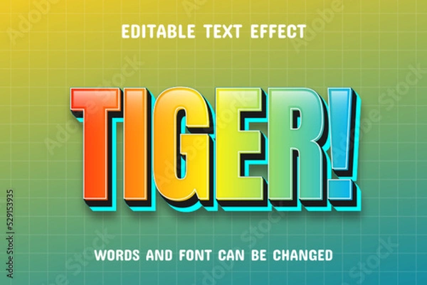Fototapeta Tiger gradient text effect