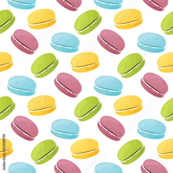 Fototapeta seamless pattern with colorful macaroons