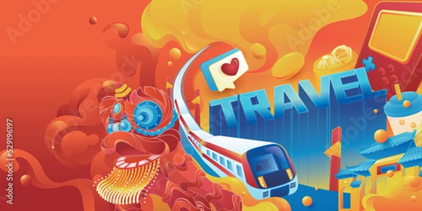 Obraz colorful cultural journey illustration