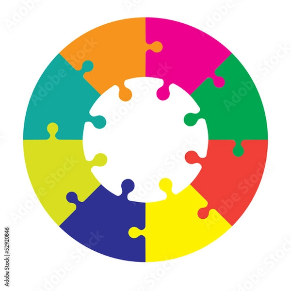 Obraz Eight piece jigsaw wheel