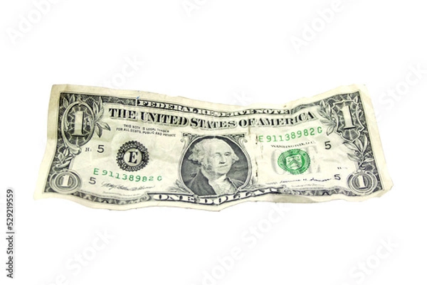 Fototapeta one dollar bill money paper.