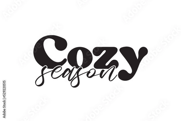 Fototapeta Cozy season Modern calligraphy autumn décor for November celebration. November mug decoration, sublimation print, textile print, Hand Written Unique Typography, t-shirt design, 