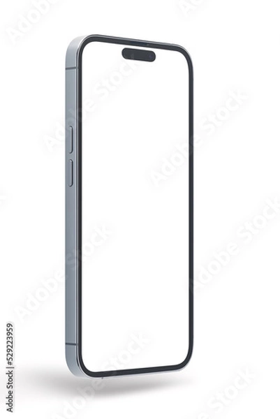 Fototapeta Modern smartphone screen mockup. Mobile UI application template. Cellphone frame with blank display isolated templates.